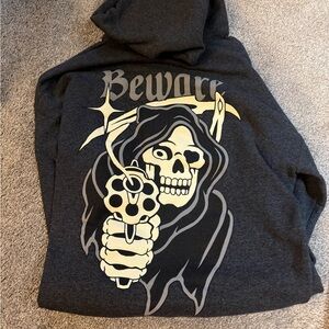 Beware Graphic Hoodie - Black